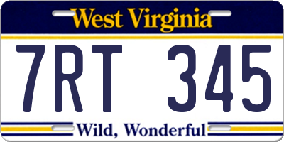 WV license plate 7RT345