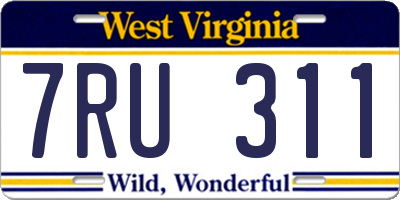 WV license plate 7RU311