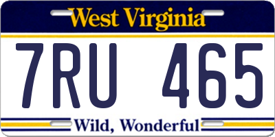 WV license plate 7RU465