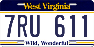 WV license plate 7RU611