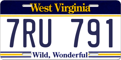WV license plate 7RU791