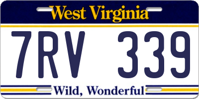 WV license plate 7RV339
