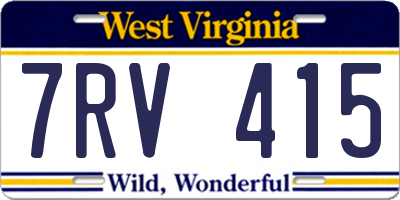 WV license plate 7RV415