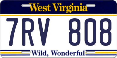 WV license plate 7RV808