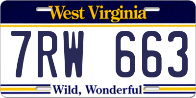 WV license plate 7RW663