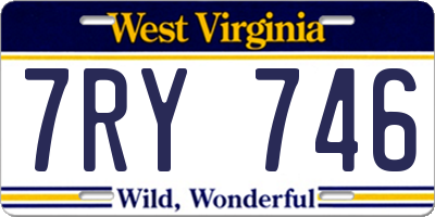 WV license plate 7RY746