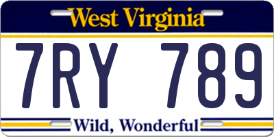 WV license plate 7RY789