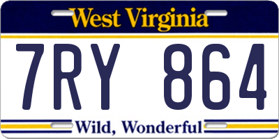 WV license plate 7RY864