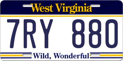 WV license plate 7RY880