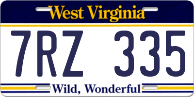 WV license plate 7RZ335