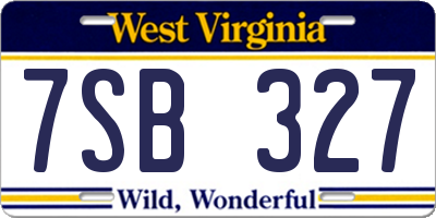 WV license plate 7SB327