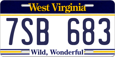 WV license plate 7SB683