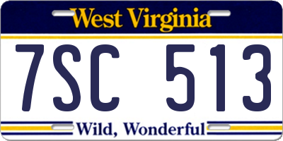 WV license plate 7SC513