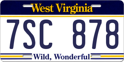 WV license plate 7SC878