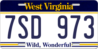 WV license plate 7SD973