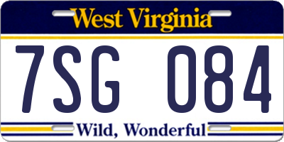 WV license plate 7SG084