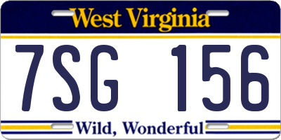 WV license plate 7SG156