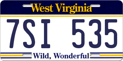WV license plate 7SI535