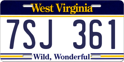 WV license plate 7SJ361