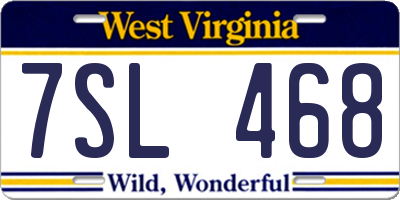 WV license plate 7SL468