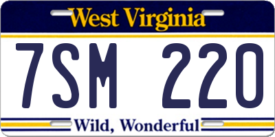 WV license plate 7SM220