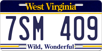 WV license plate 7SM409