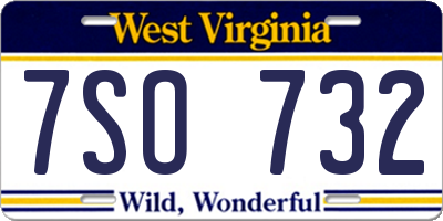 WV license plate 7SO732