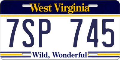 WV license plate 7SP745