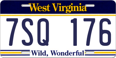 WV license plate 7SQ176