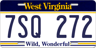 WV license plate 7SQ272