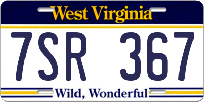 WV license plate 7SR367