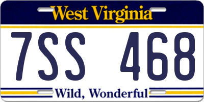 WV license plate 7SS468