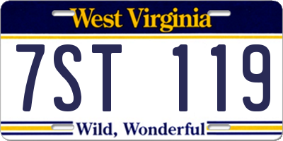 WV license plate 7ST119