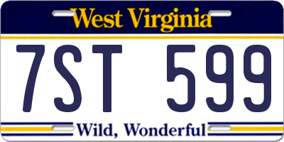 WV license plate 7ST599