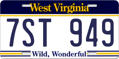 WV license plate 7ST949