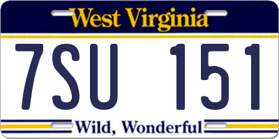 WV license plate 7SU151
