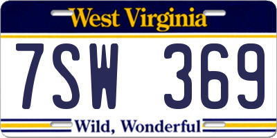 WV license plate 7SW369