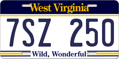 WV license plate 7SZ250