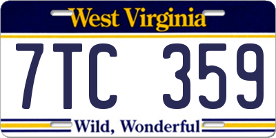 WV license plate 7TC359