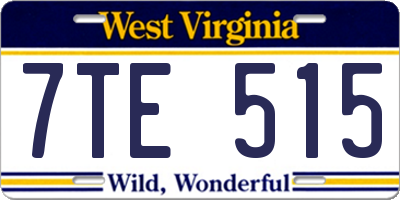 WV license plate 7TE515