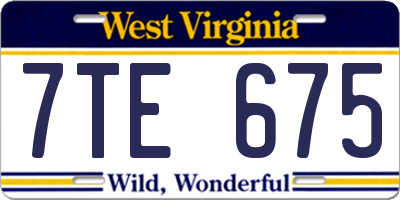 WV license plate 7TE675