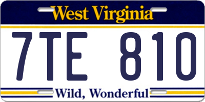 WV license plate 7TE810