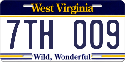 WV license plate 7TH009