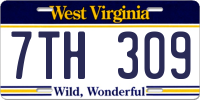 WV license plate 7TH309