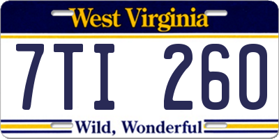WV license plate 7TI260