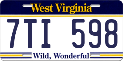 WV license plate 7TI598