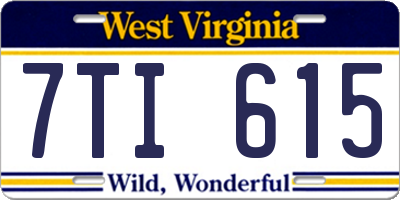 WV license plate 7TI615