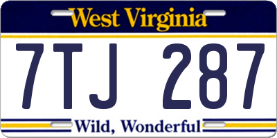 WV license plate 7TJ287