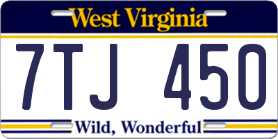 WV license plate 7TJ450
