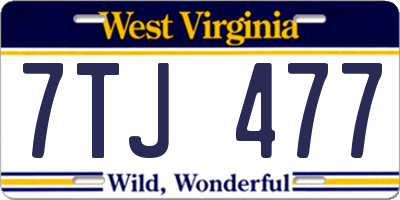 WV license plate 7TJ477